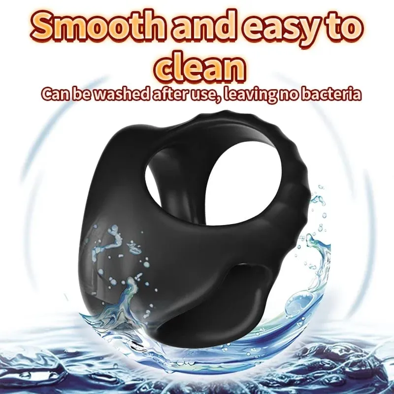 Soft Penis Ring Reusable Delay Ejaculation Lasting Scrotum Lock Ring Ball Scrotum Stretcher Triple Testicle Lock BDSM Sex Toys
