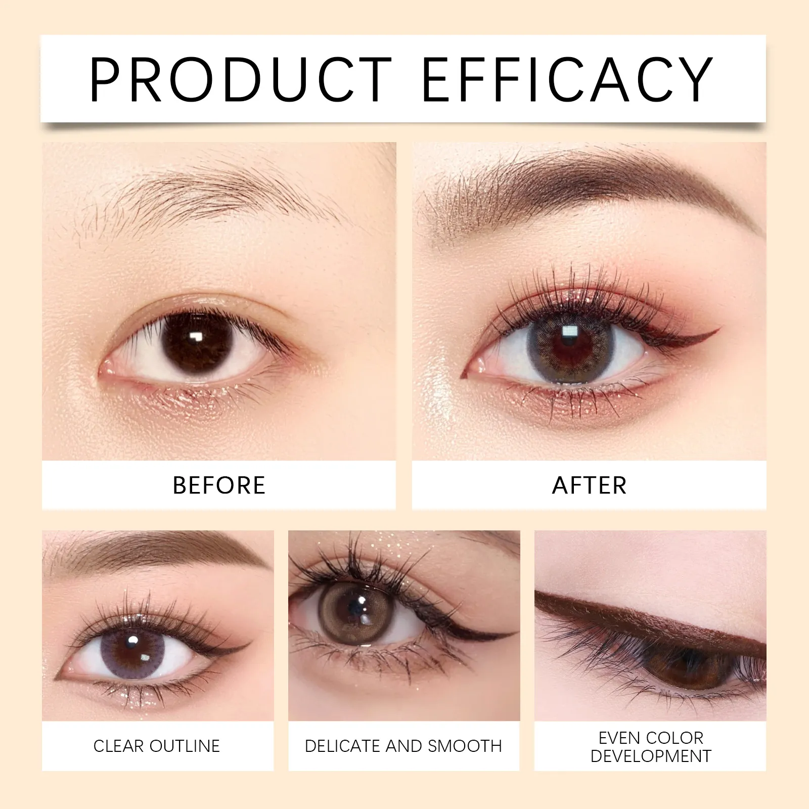 Zephoco 1pc Chocolate Eyeliner Pen Waterproof Smooth Application Long Lasting Eye Makeup Gel Pencil For Daily Use