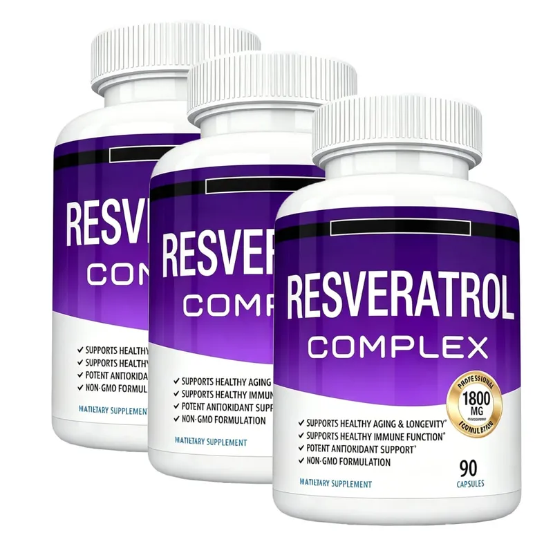 Resveratrol Complex 1800mg Capsules Antioxidant Complex Trans Resveratrol Supplement for Men Women | Non-GMO Gluten Free