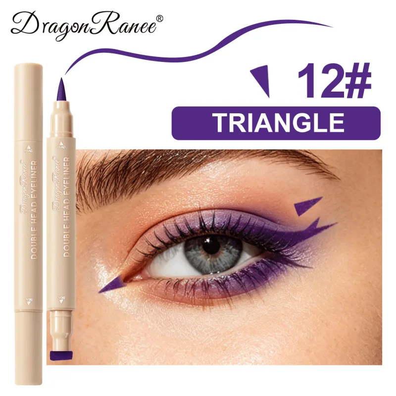 Colorful Liquid Stamp Eyeliner Red Star Heart Butterfly 2 in 1 Eye Liner Pencil Purple Pink Waterproof Eye Template Makeup Tool — image 26