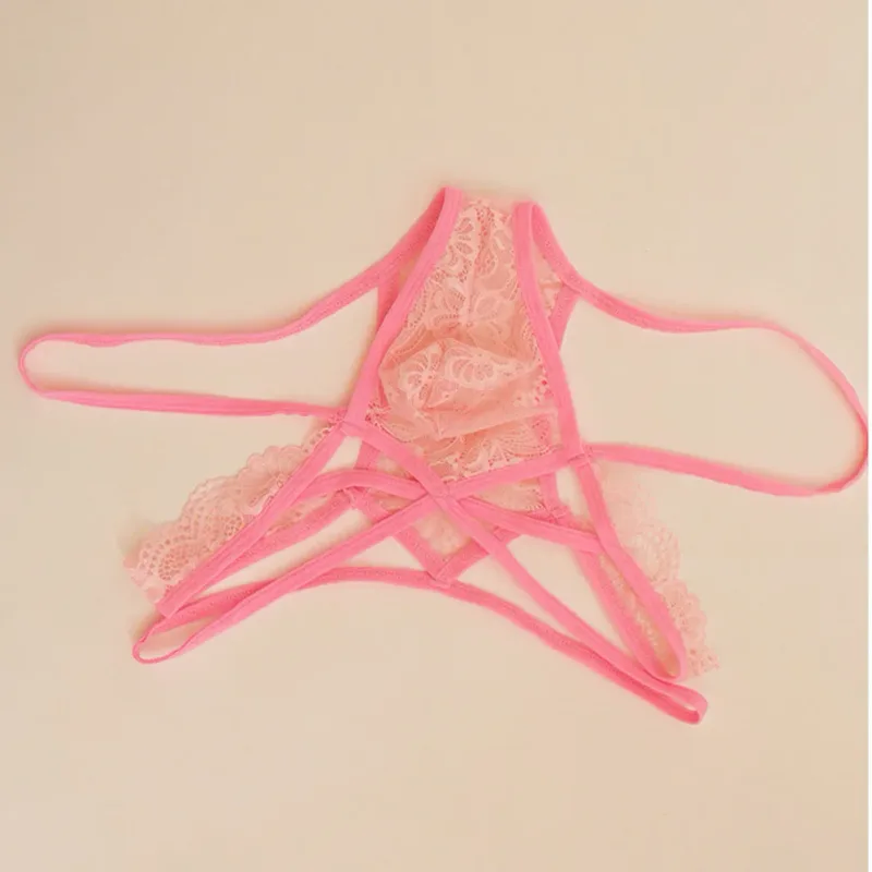 Sous-vêtements Sexy en string pour hommes, jouet transparent pour Lingerie en dentelle, poche bombée, taille basse, culotte d'été pour hommes — image 4