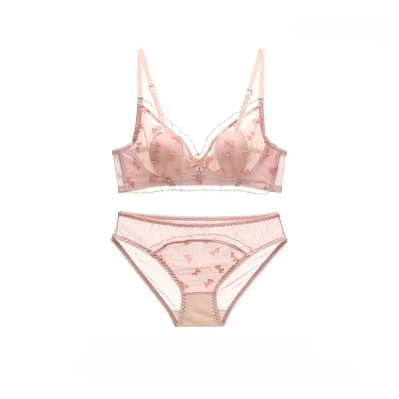 Cute Japanese Style Bunny Ears Bra Set Ultra-Thin Small Bust Enhancer Support Large Bust Anti-Sagging Comfort Lingerie For Women — image 4