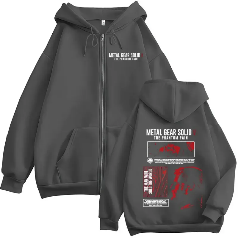 Metal Gear Solid 5 The Phantom Pain Venom Snake MGS5 Zipper Hoodies Men's Women Clothing Zip Up Hooded Sweatshirts Jackets