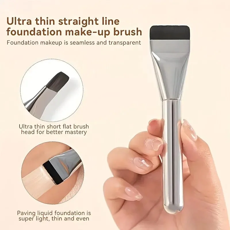 1/2Pc Multi-Use Foundation Ultra-Fine Hypoallergenic Nylon Bristle Oval Foundation Brush - Perfect for Face Contouring — image 4