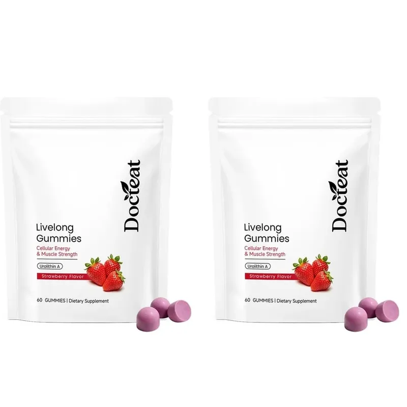 Docteat Urolithin A Gummies 500mg per Serving Strawberry Flavor Daily Cellular Wellness Support 60 Gummies for Men Women — image 8
