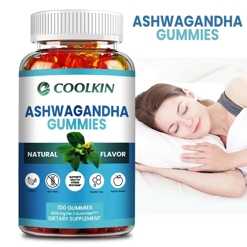 Ashwagandha Gummies - Relieve Stress Improve Concentration Promote Brain and Energy Balance and Improve Sleep Health