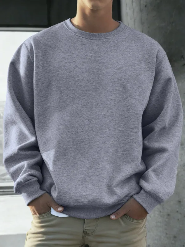 Solid Soft Pullovers Street Autumn Comfy Fleece Hoodies Office Jogging Loose Sweatshirts Casual Basics Daily Streetwear Of Men