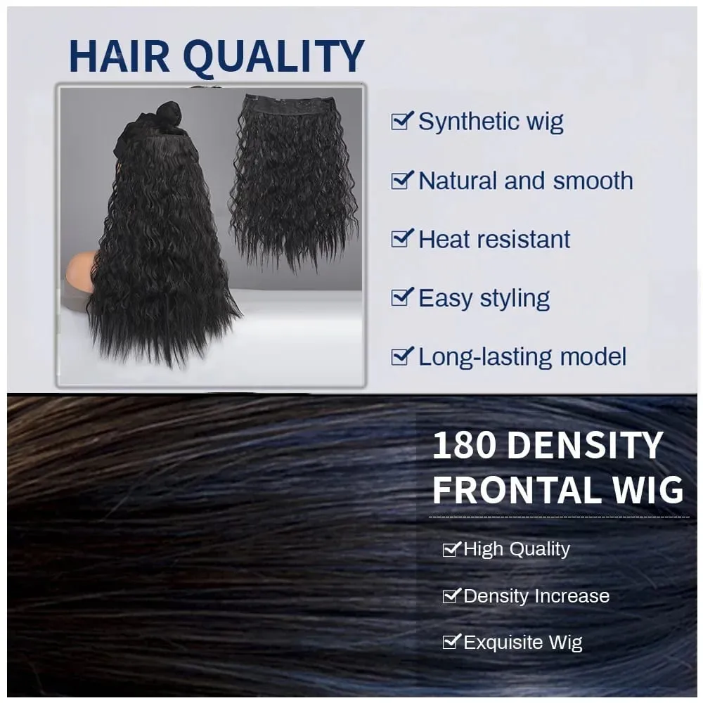Synthetic corn beard curly hair extensions in three sizes wig head covers full top hair covers replacement for women's wigs