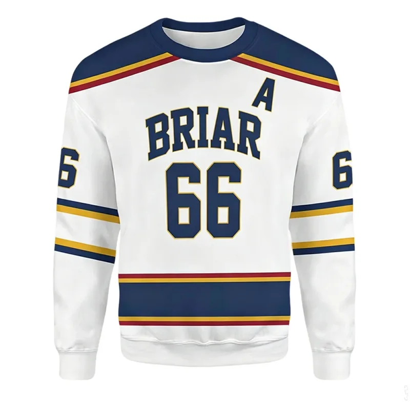 2026 New Off-Campus Briar University Hockey Print Pullover Unisex Casual Streetwear Graham 44 DI LAURENTIS 66 Cosplay Sweatshirt