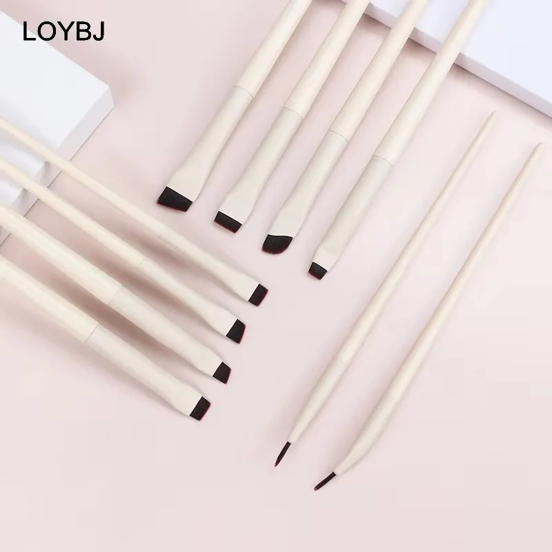 Upgrade Blade Eyeliner Brush Set Ultra Thin Fine Angle Flat Eyebrow Brush Under The Eye Place Precise Detail Brushes Ivory — image 2