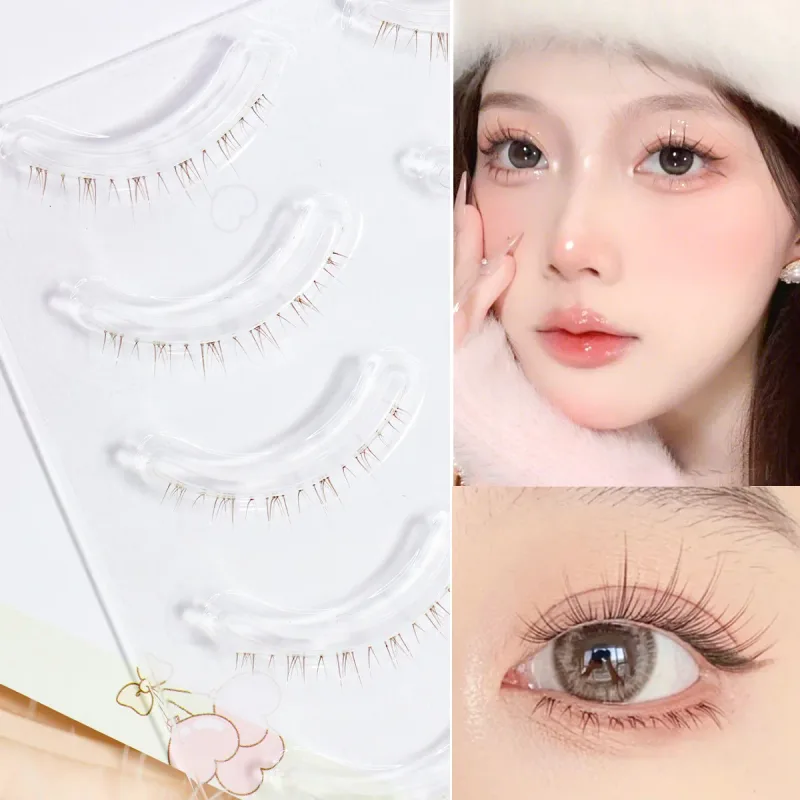 Menglu 4-7mm Brown Under Lashes Little Flame Lower Eyelashes W-41 Natural Short Style Imitation Hand Painting Fake Eye Lashes — image 13