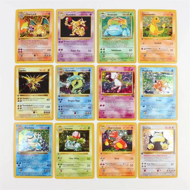 151Pcs/box 1996 year 1st Edition Pokémon card Rare Charizard Pikachu Mewtwo Blastoise Collecting card toys English version