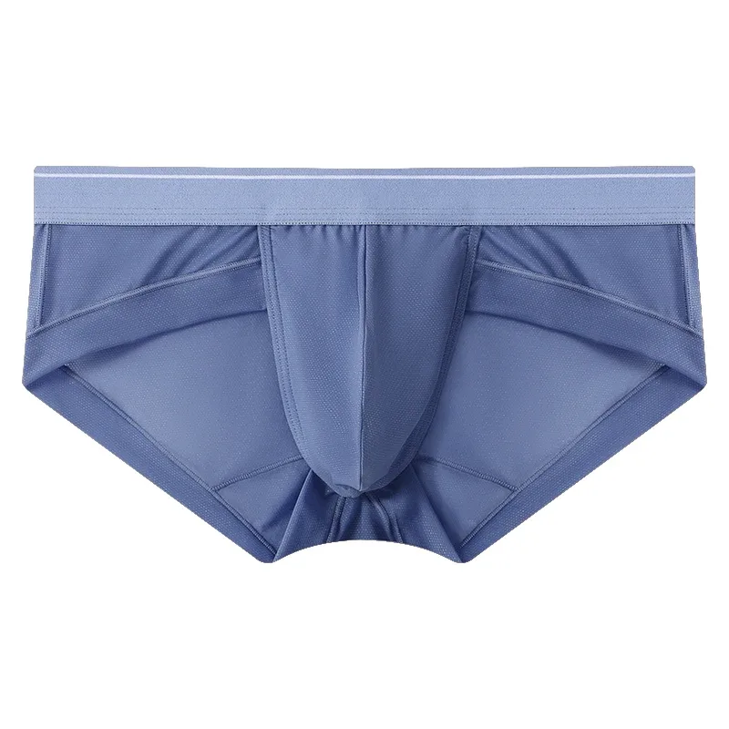 Summer Men's Underwear Boxers Bulge Ice Silk Briefs Ultra-thin Breathable Cool Panties