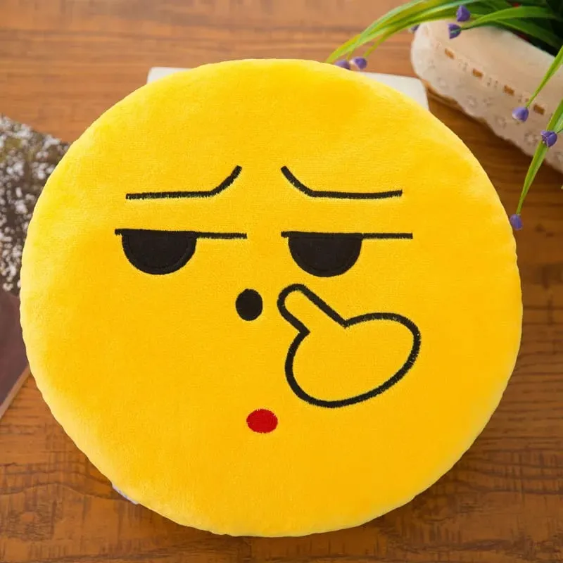 32cm Meme Emoji Smiley Face Plush Pillow Super Cute Soft Hugging Pillow for Sleeping Rest And Cushion - Toy Gift