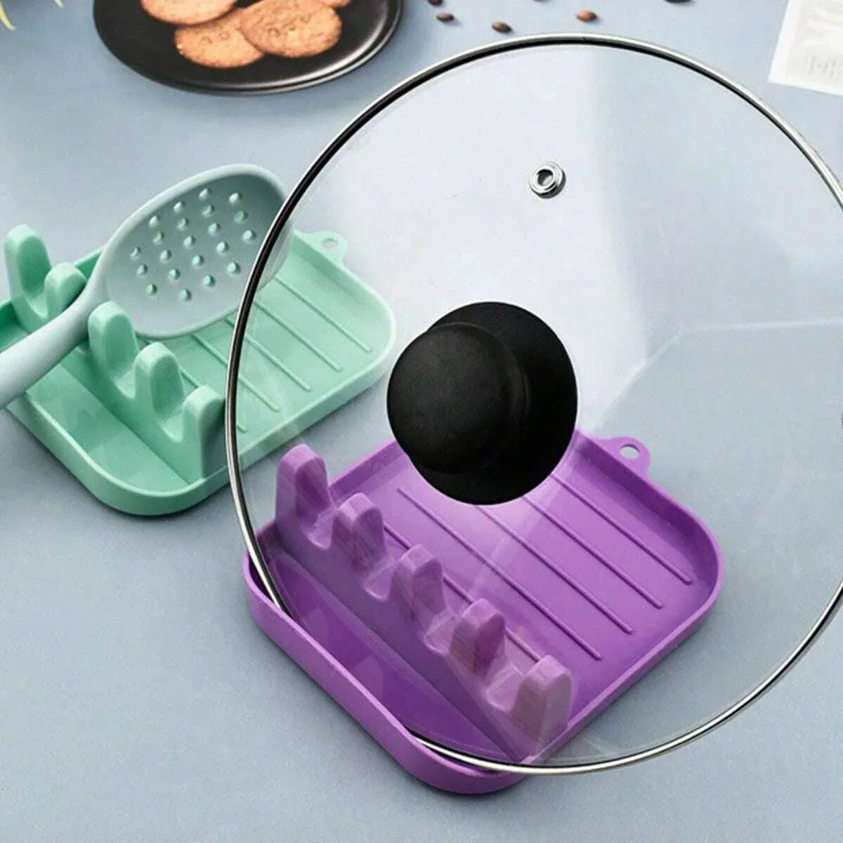 1pc Household Multifunctional Spatula Rack Kitchen Shovel Spoon Storage Rack Sitting Cutting Board Spatula Pot Cover Shelf