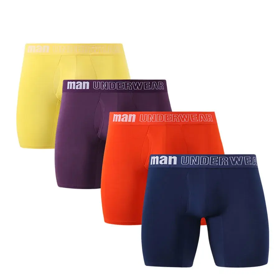 Bamboo Fiber Underwear Men Boxers and Underpants Mid Waist Panty Seamless Plus Size Boxers Shorts Open Crotch Male Panties