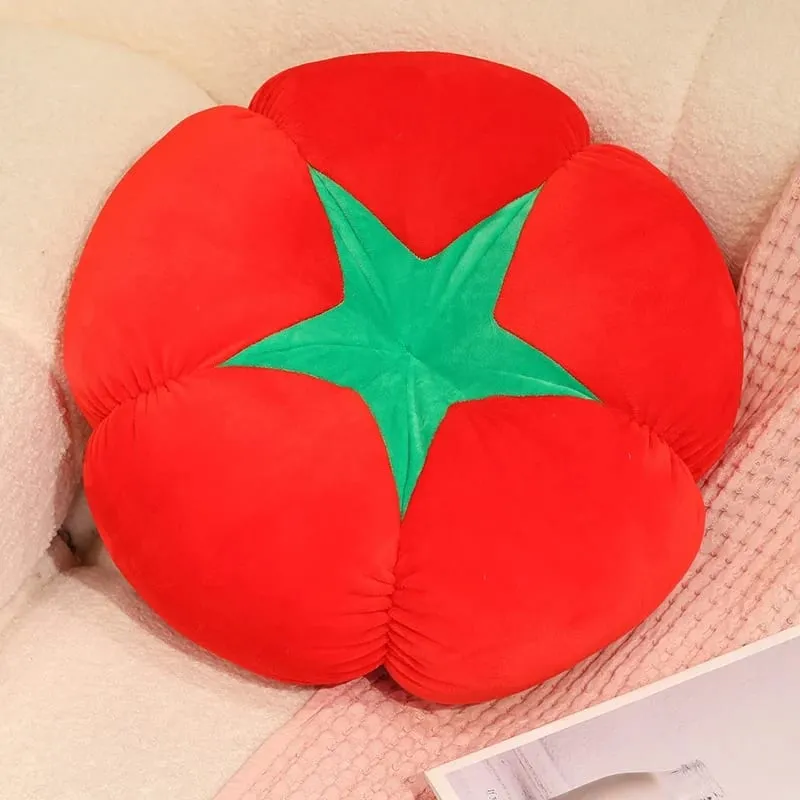 Kawaiiจำลองผักผลไม้Plush Cushion Persimmonเห็ดหอมมะเขือเทศนุ่มตกแต่งหมอนสำหรับห้องนอนโซฟาของขวัญ — image 8