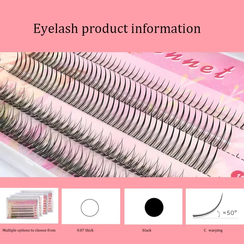 Anlinnet Fishtail + A-type Mixed Hair Five Rows Mixed Natural False Eyelashes Self-Grafting Single Cluster Eyelashes Eye Lash Fa