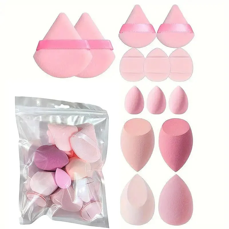 20/40Pcs Makeup Brushes and Sponges Set Brown Makeup Puff Beauty Egg Headband Wristband Remover Kit Makeup Tool Gift