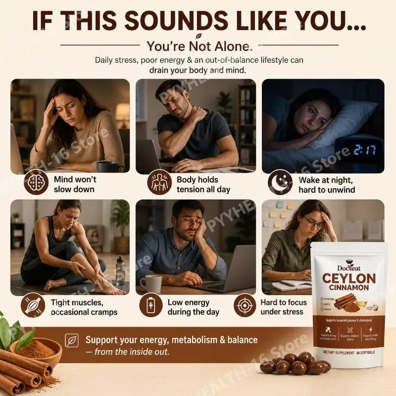 Ceylon Cinnamon Softgels dengan Vitamin B6 MCT Oil Menyokong Seimbang Glukosa dan Kolesterol Tenaga Imbangan Metabolik 60 Softgels — image 6