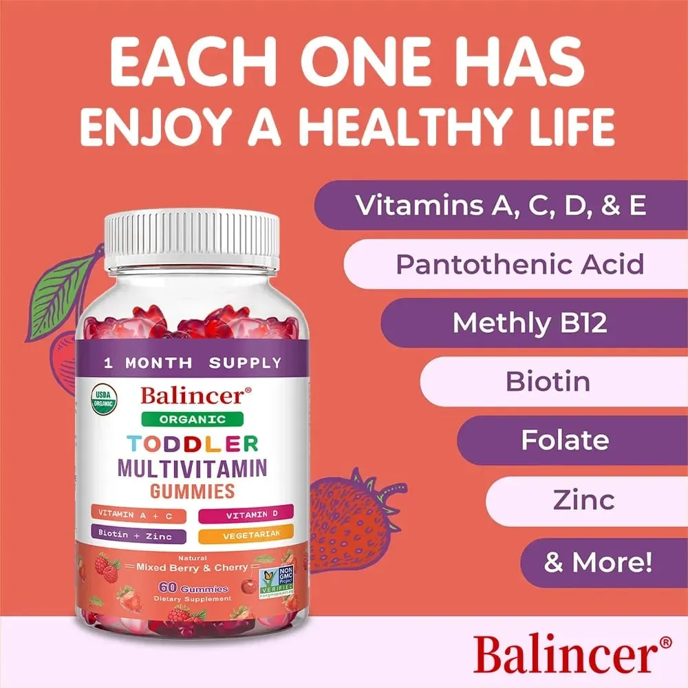 Kids Multivitamin Gummies Kids Vitamins with Vitamin C D E & Zinc for Immune Support Childrens Gummy Vitamins Fruit Flavors