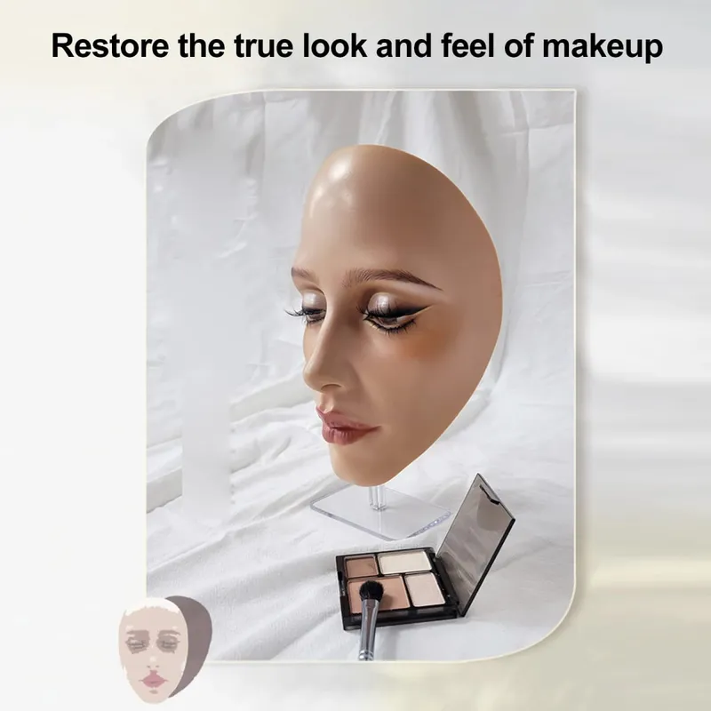 Full Face Makeup Mannequin Silicone Practicing Board Perfect Aid To Practice Makeup For Beginner Perfect Aid To Practice Makeup
