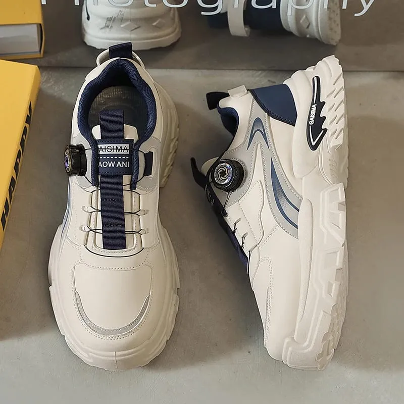 2025 Autumn New Men's Versatile High-Top Trendy Thick-Soled Running Shoes Breathable Casual Trendy Shoes — image 3