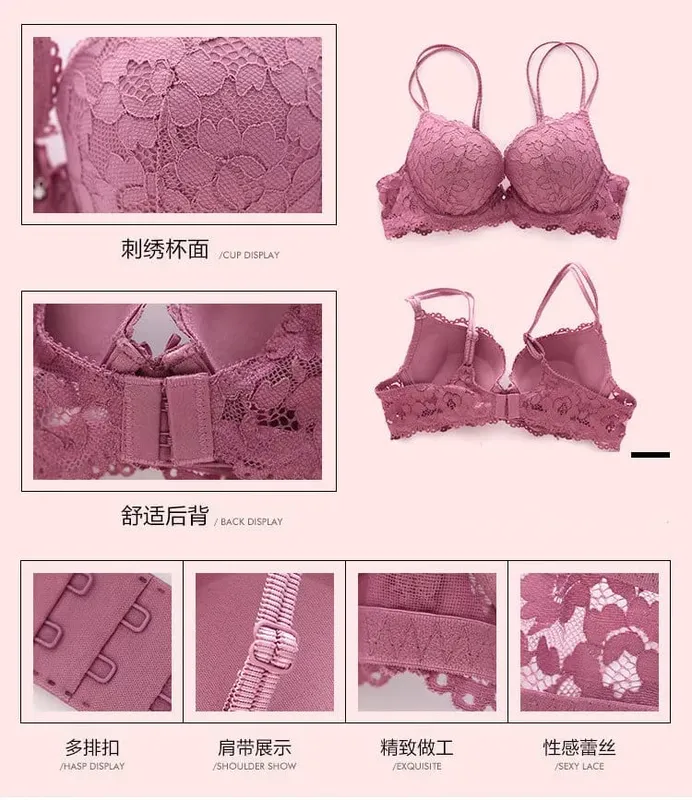 Lingeri Sexet BH Sæt Kvinder Push Up Lenceria Mujer Femme Bøjle Langerie Pige Bralette BH'er Og Trusser Feminina Blondeundertøj