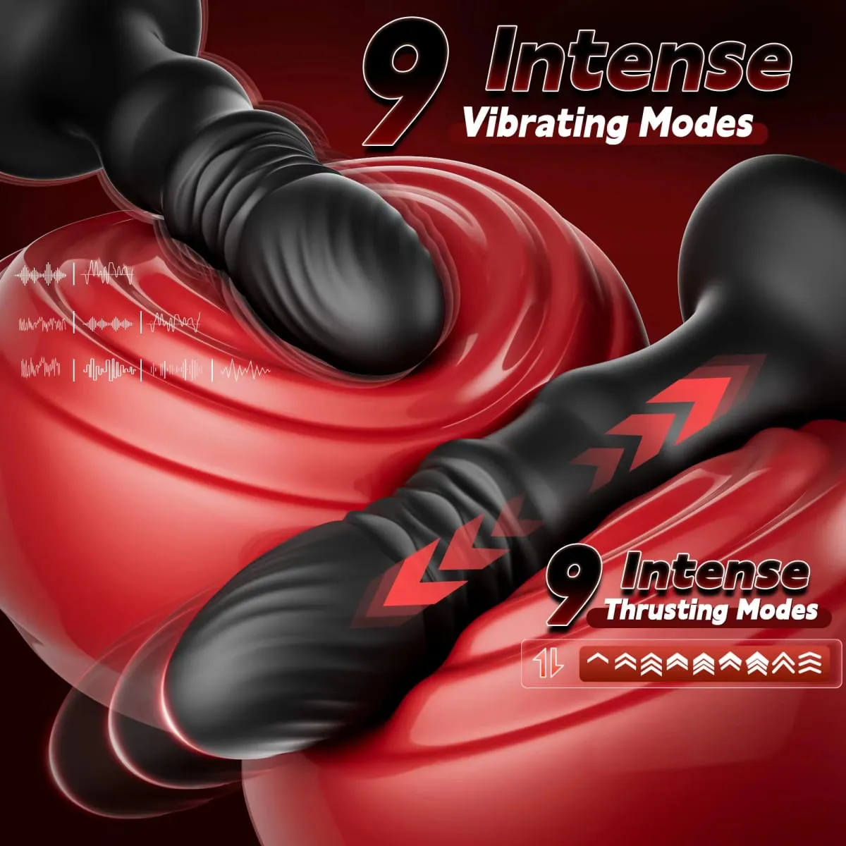 Thrusting Male Prostate Massager Anal Vibrator Remote Control Vibrating Butt Plug with Suction Cup Sex Toy for Men Women