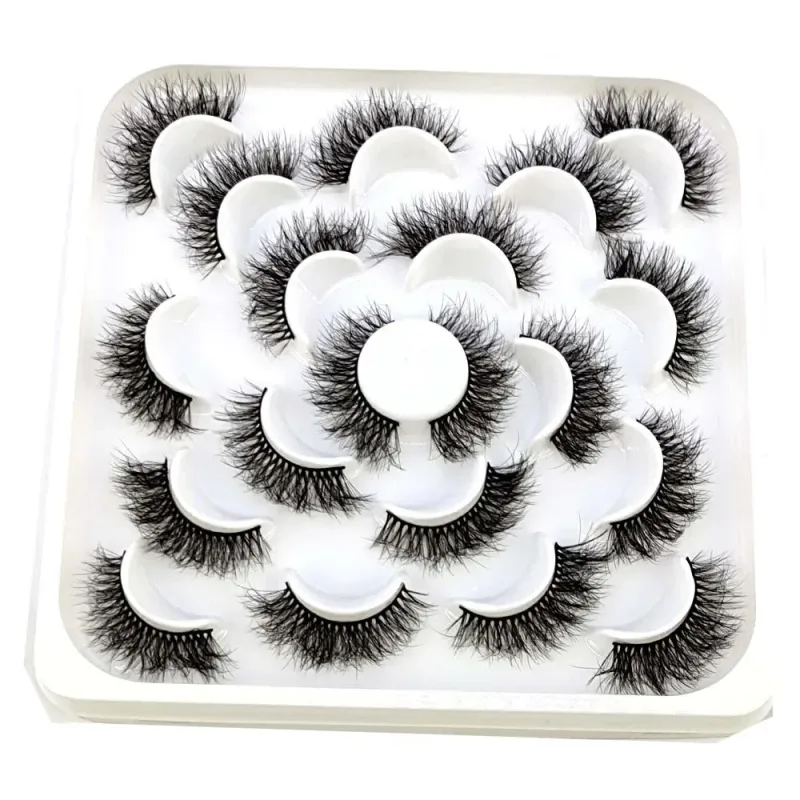 NEW 10 pairs Handmade 3d mink lashes short False Eyelashes Cross Messy Dense Natural Eye Lashes Stage Makeup False Eyelashes