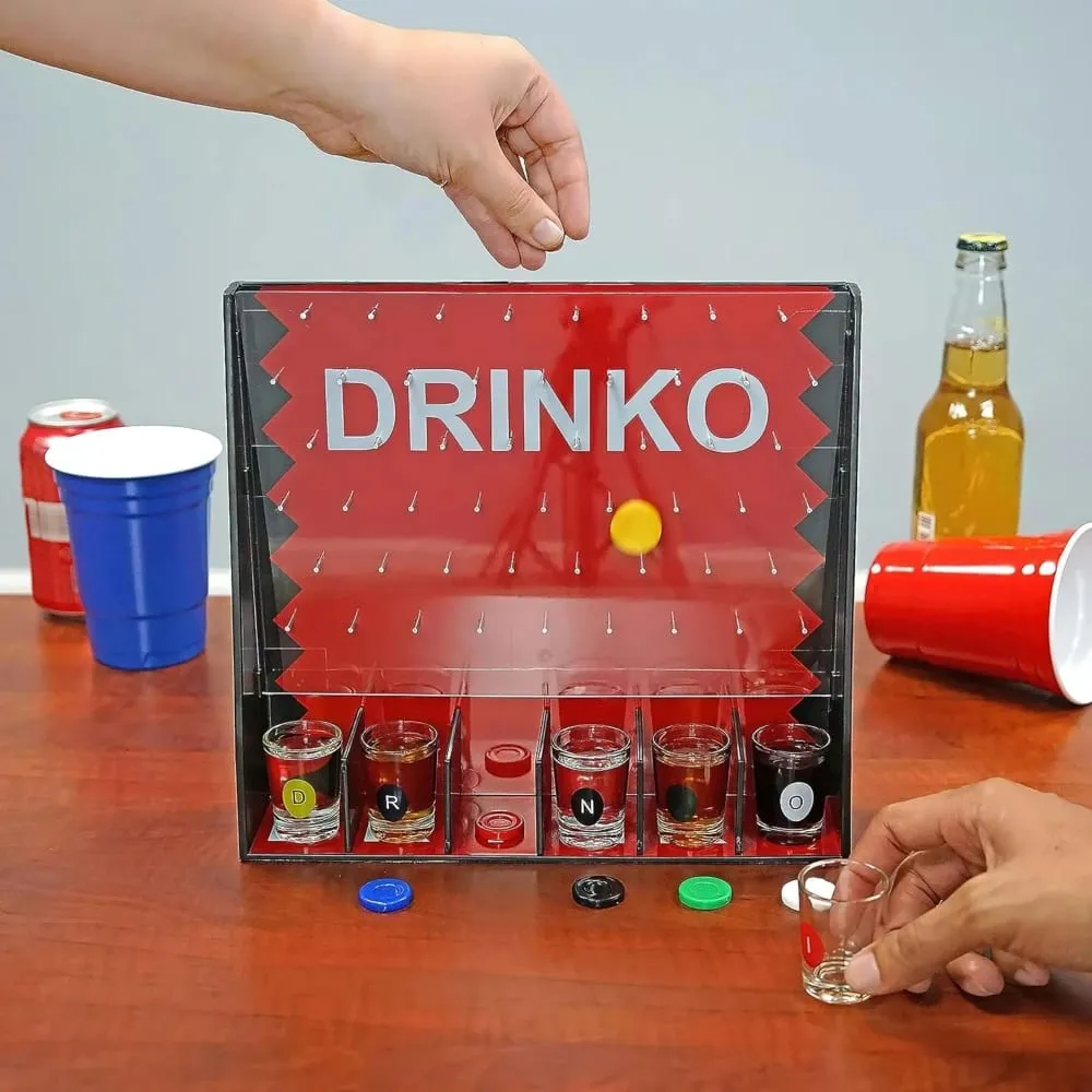 Drinko Drinking Game Social Shot Glass Party Fun for Groups & Couples - Multicolor Glass Shots Durable Board with Metal Pegs — image 4