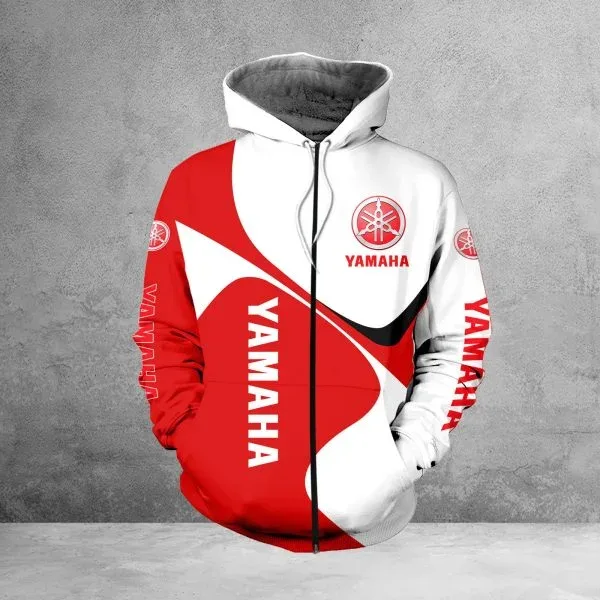 Męska bluza z kapturem i nadrukiem 3D Yamaha Motorcycle Wysokiej jakości bluza w stylu ulicznym Wiatrówka Odzież sportowa