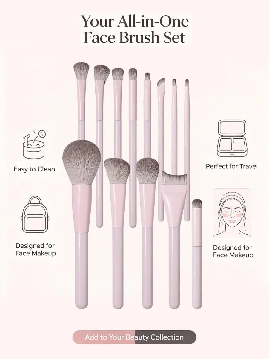 Professional Makeup Brush Set Foundation Blush Eyeshadow Eyebrow Contour Powder Brush Complete Makeup Tools Kit Travel Essent
