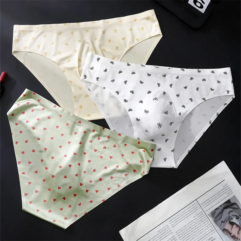 3D space capsule sexy men's underwear ice silk one-piece cuecas masculino cute print cueca adults 18 plus size ropa interior