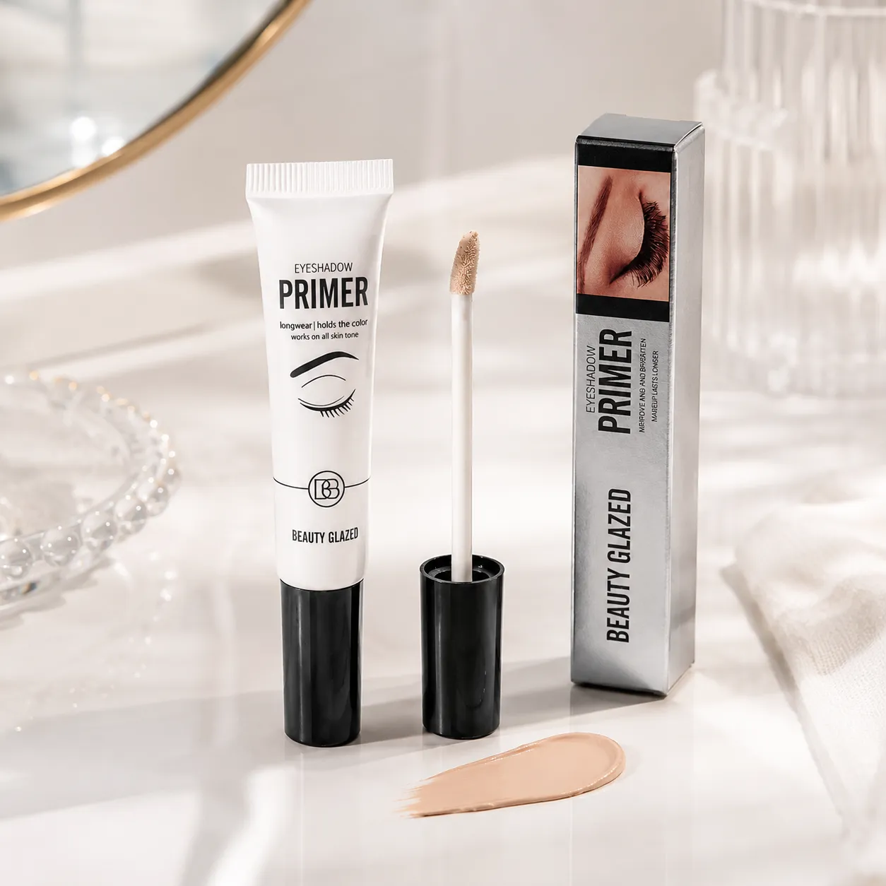 1PC Eyeshadow Makeup Primer Smooth & Crease-Resistant Eye Makeup Waterproof Long-Lasting Wear Translucent Shade Eye Base Primer