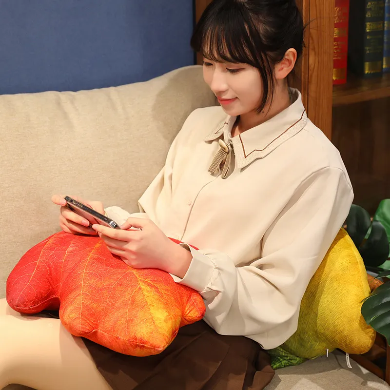 Creative Plant Leaves Plush Toys Maple Leaves Ginkgo Stuffed Dolls Small And Fresh Sofas Cushions Room Decor Exquisite Gifts