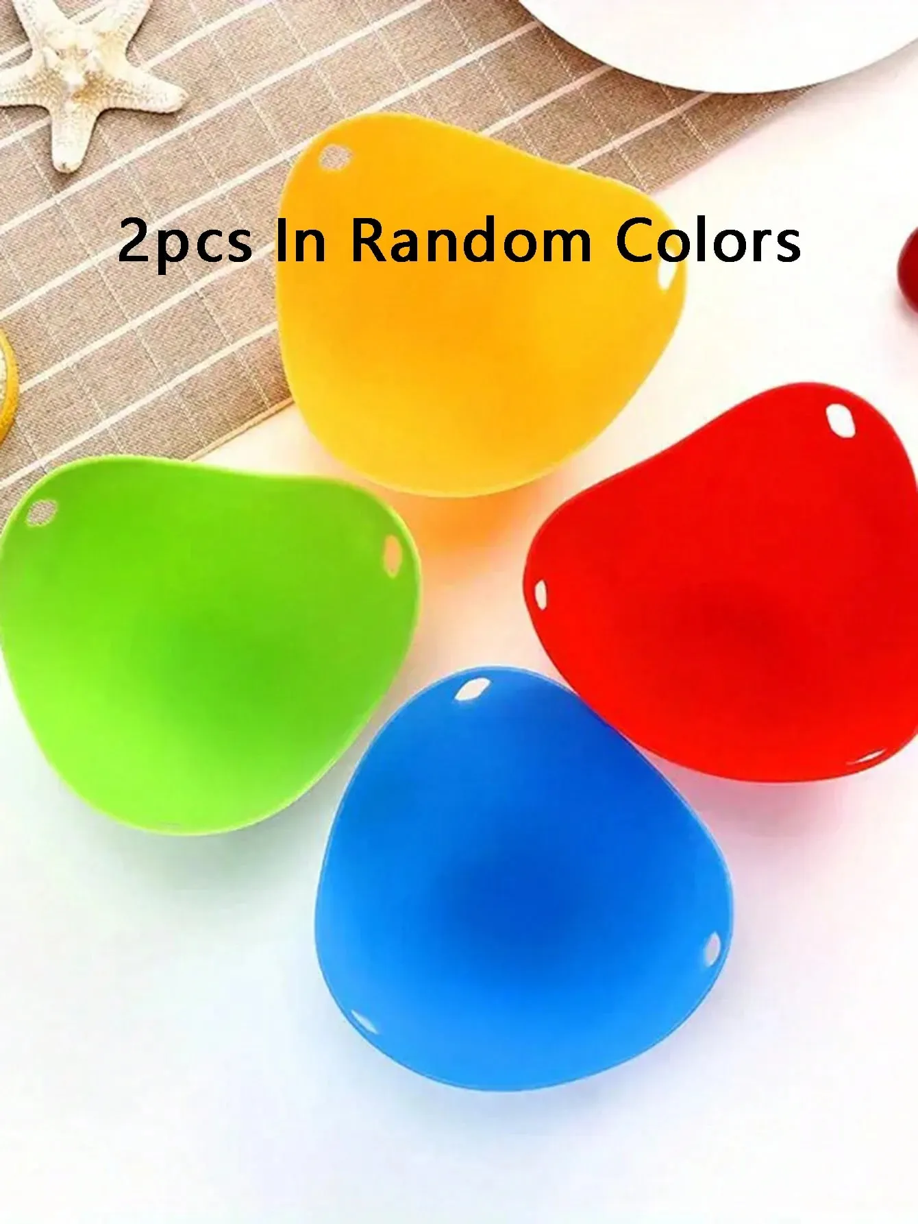 4pcs In Random Colors Egg Boiler Mold Cup Silicone Egg Poachers Poached Egg Cups For Microwave Air Fryer Stovetop Egg Cooking