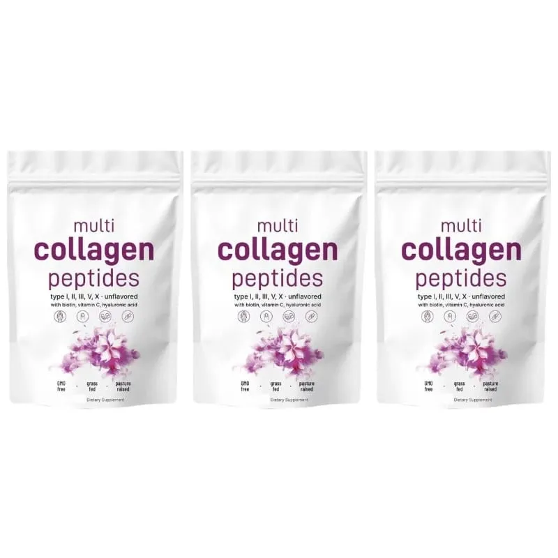 Multi Collagen Peptides Pulver Typer I II III V med Biotin Vitamin C & Hyaluronsyra Stöder Hud Hår Naglar för Män Kvinnor