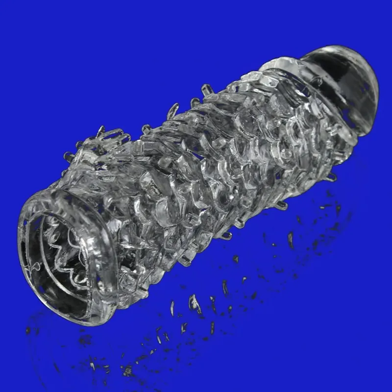 Fish Scales Shape Delay Penis Extender Reusable Sleeve For Men Clit MASSAGE GSpot Squirt Dildo Extension Sex Products Cock Rings