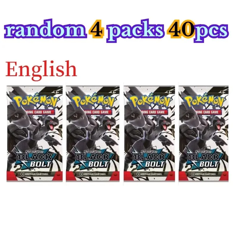 fun 40 Pieces Pokemon Card Pack 4 Sets Sun Moon Violet 151 English Trading Cards Collectible Toys Halloween Gift Fantasy Sci Fi