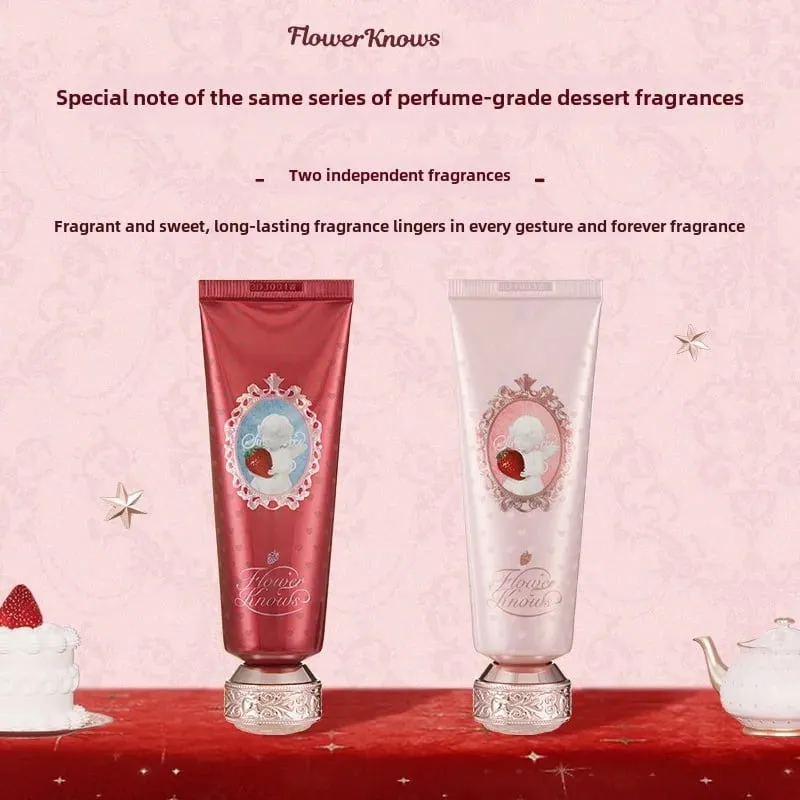 Flowerknows Strawberry Cupid Scented Hand Cream Moisturising Nourishing Skin Care Lotions for Women Whitening Cream Make Up