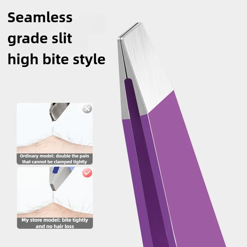 Stainless Steel Eyelash Tweezers 4 Pcs Can Precisely Facial Hair and Debris Makeup Tools Comes with a Folding Bag
