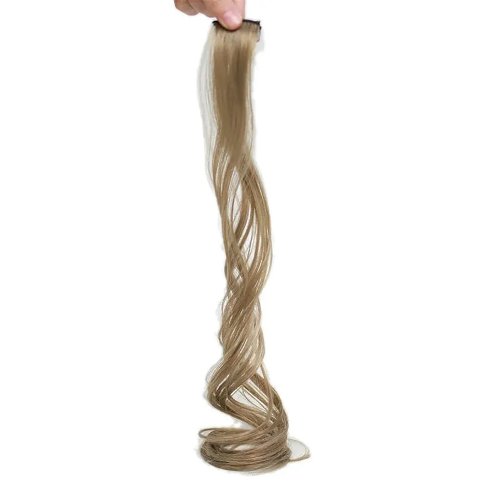 Colored Large Wave Long Curly Wig Ear Hanging Dye Hair Extensions Invisible High Temperature Silk Synthetic Wig Patch