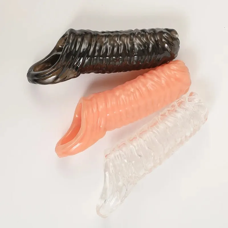 Lock Penis Ring Extension Sleeve Reusable Cock Rings Delay Ejaculation Condoms Male Penis Sex Toys For Men Adult 18 No Vibrator