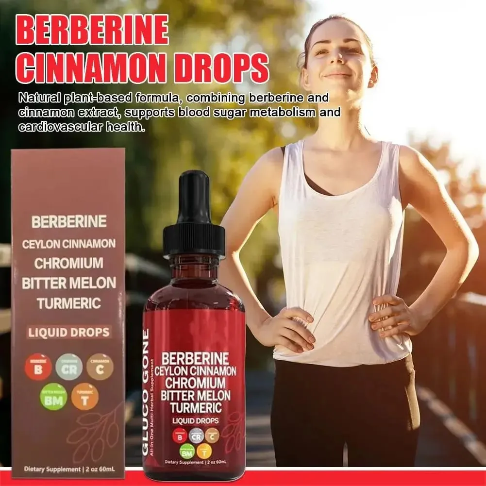 60ml Berberine Cinnamon Drops For Health Immune Support Gut Health Metabolism Antioxidant- Ceylon Cinnamon Flavor