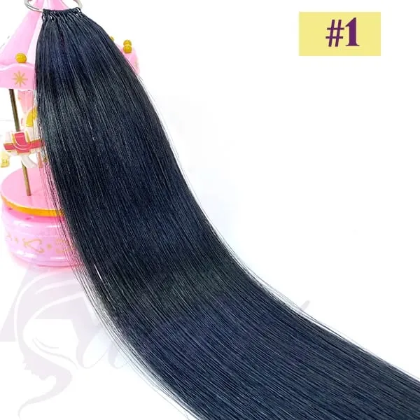 New Double-line Feather Hair Extensions Natural Real Human Hair Microring Hair Extensions Brown Blonde Color Straight