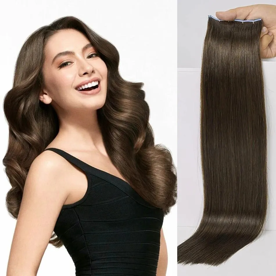 Tape In 100% Human Hair Straight Double Sided Blonde Comfortable Silky Natural Remy Virgin Tape ins Bone Straight Double Drawn