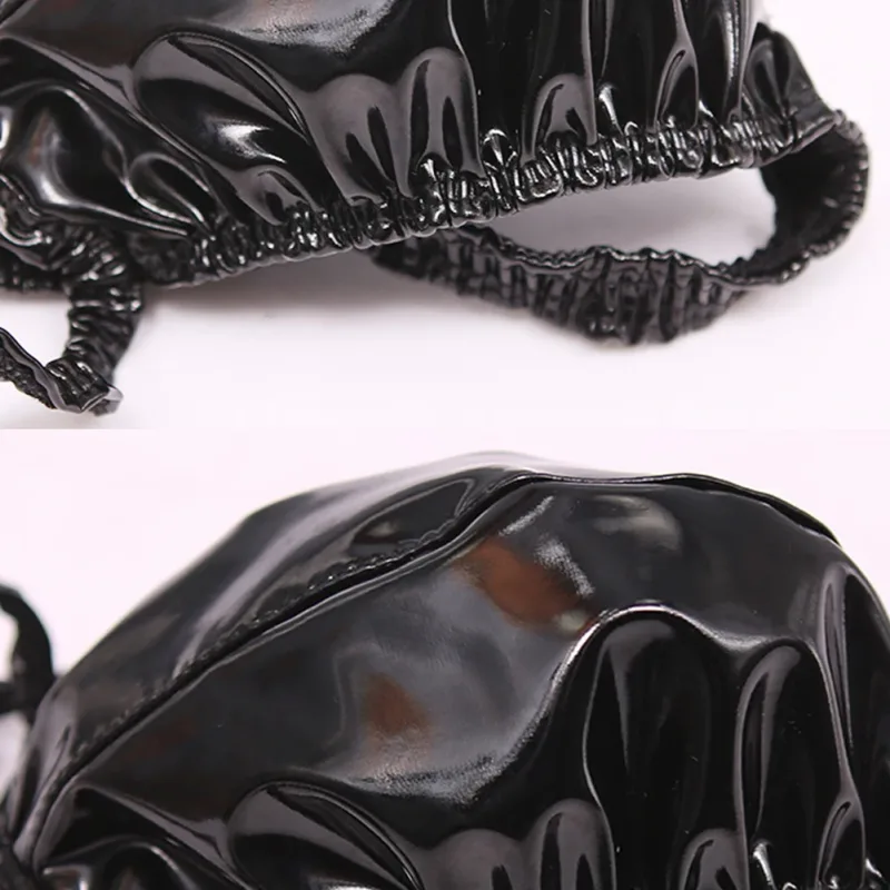 Seksi Erkek PVC Parlak U Dışbükey Kese Külot Alçak G-string Lateks Yağ Kasvetli Seksi Tanga Carapace U Bulge Iç Çamaşırı