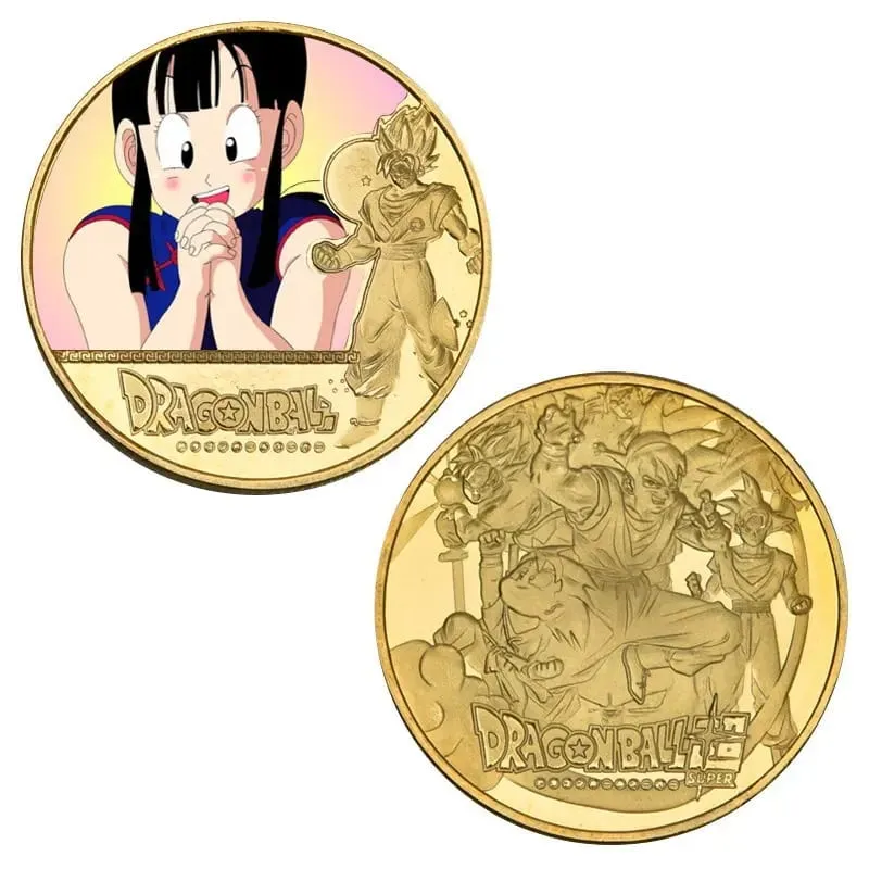 Dragon Ball Banhado A Ouro Moeda de Ouro Son Goku Vegeta Moedas Comemorativas Crianças Clássico Anime Periféricos Coleção Brinquedo Lembrança