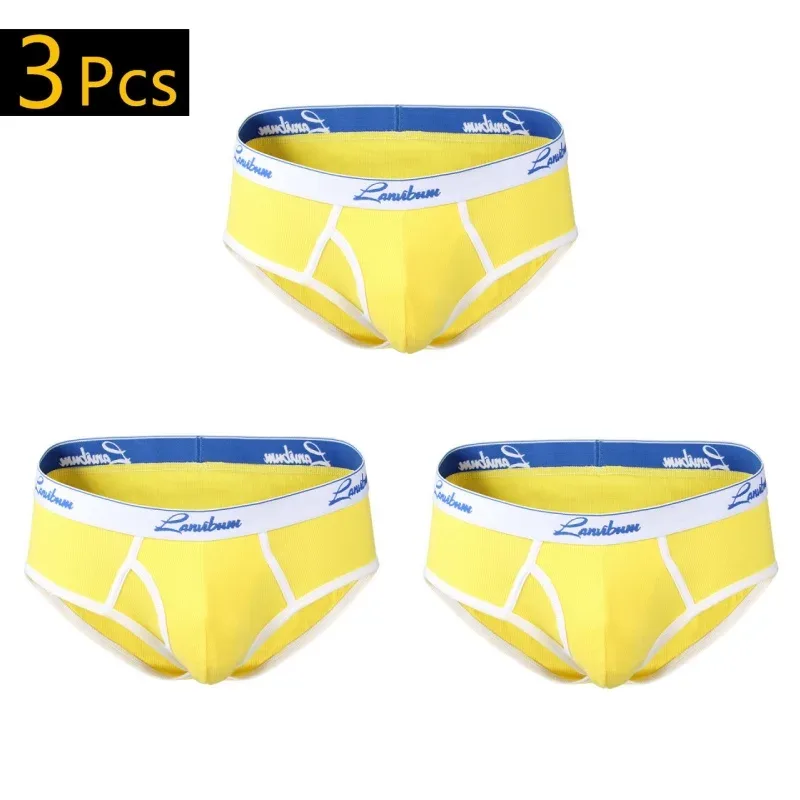 1/3 PCS New Men's Underwear Mid Waist Thread Cotton Breathable Solid Color Youth Underwear Men's Triangle Pants — image 20